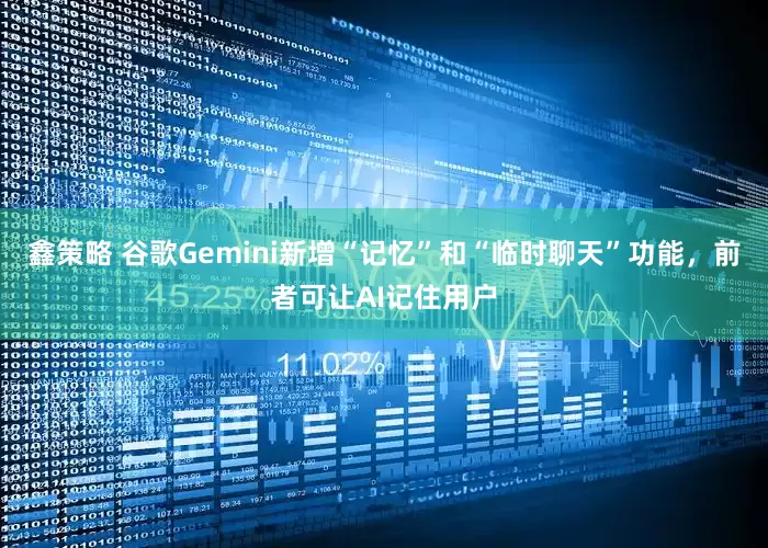 鑫策略 谷歌Gemini新增“记忆”和“临时聊天”功能，前者可让AI记住用户